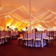 wedding tent with lights